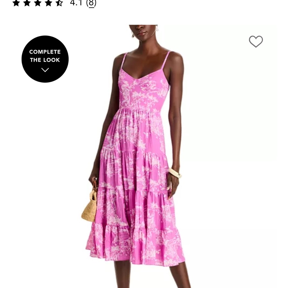 Aqua Pink Patterned Midi Dress
